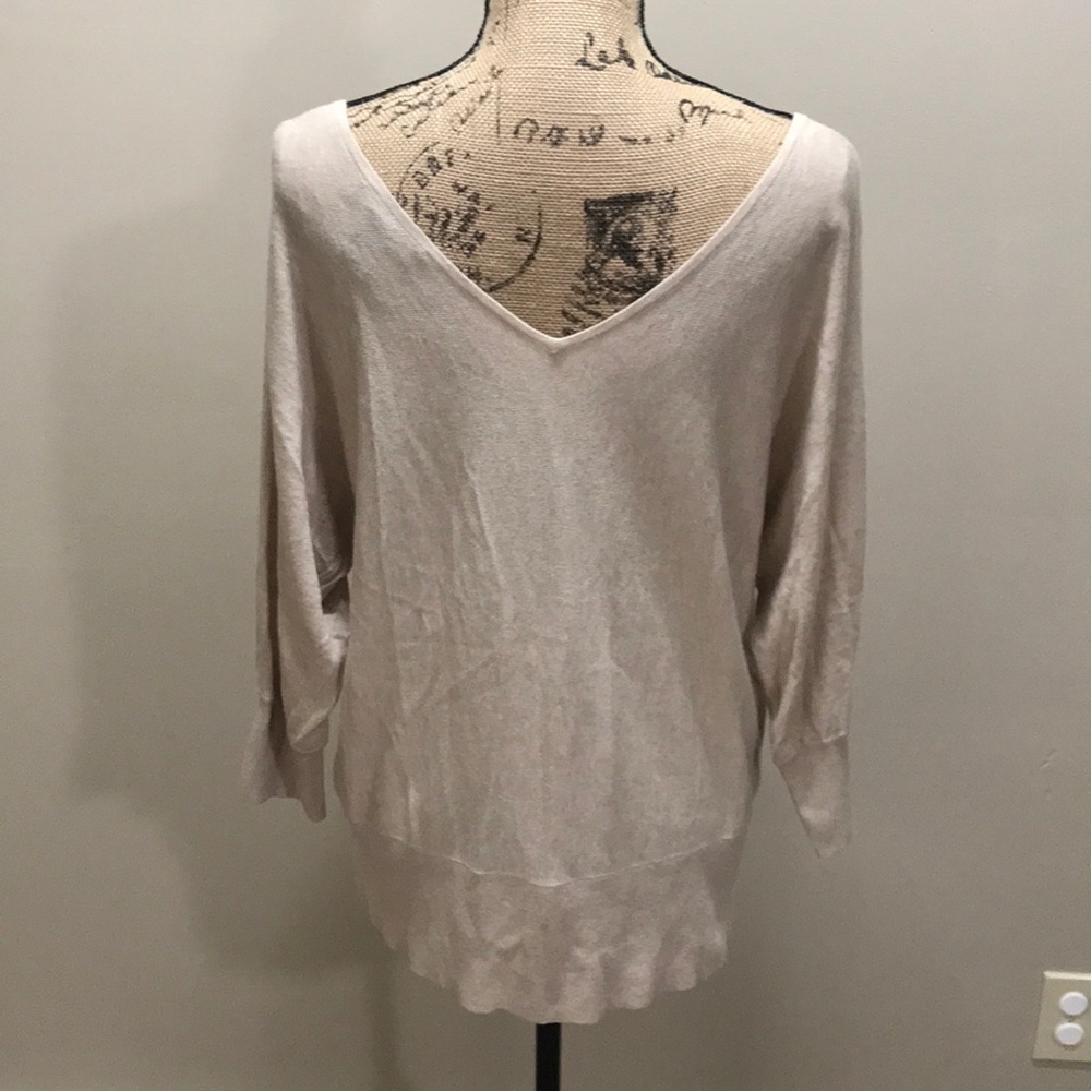 Sold {WHBM} Sequin Cashmere V Front & Back Sweater - Picture 7 of 9